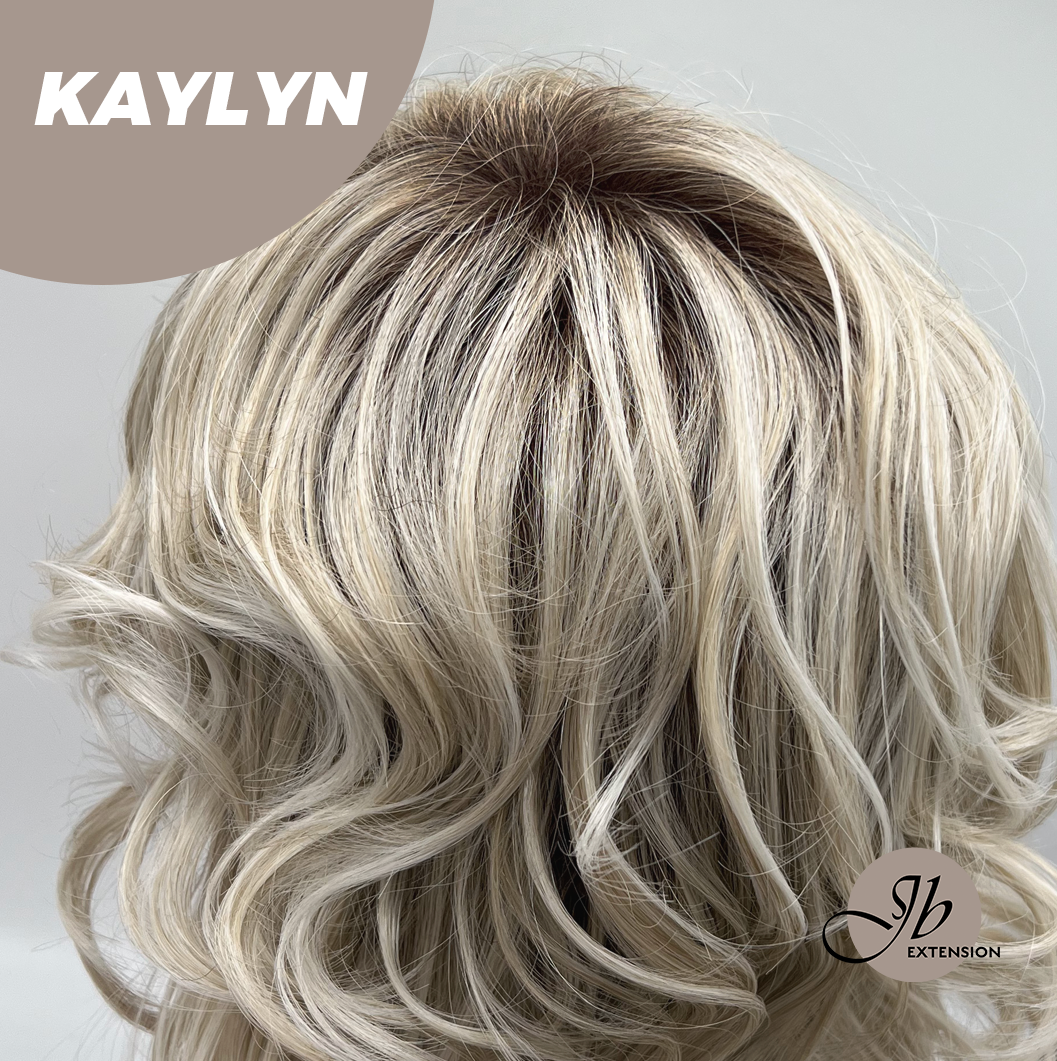 JBEXTENSION 15 Inches Blonde Curly Women Fashion Full Machine Wig KAYLYN【PLUS PERMATEASE】【BENDY EAR TABS】