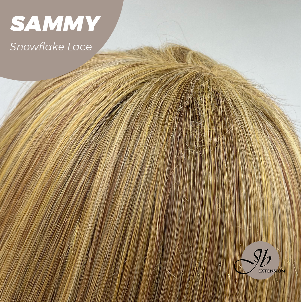 JBEXTENSION 15 Inches Honey Blonde Pre-Cut Snowflake Lace Frontlace Glueless Wig SAMMY【PERMATEASE】【BENDY EAR TABS】