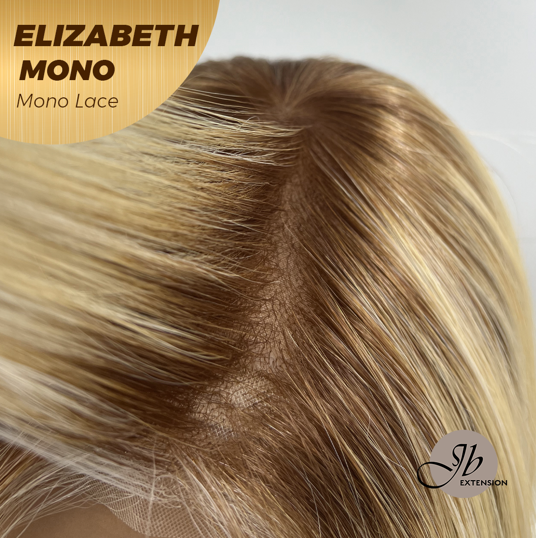 JBEXTENSION ELIZABETH MONO Monofilament Handmade Wig 6X5 Full Monofilament Hand Tied Top Wig 20 Inches Sandy Blonde Mono Lace Wig With Anti-slip Silicone Strips Glueless Wig ELIZABETH MONO【BENDY EAR TABS】