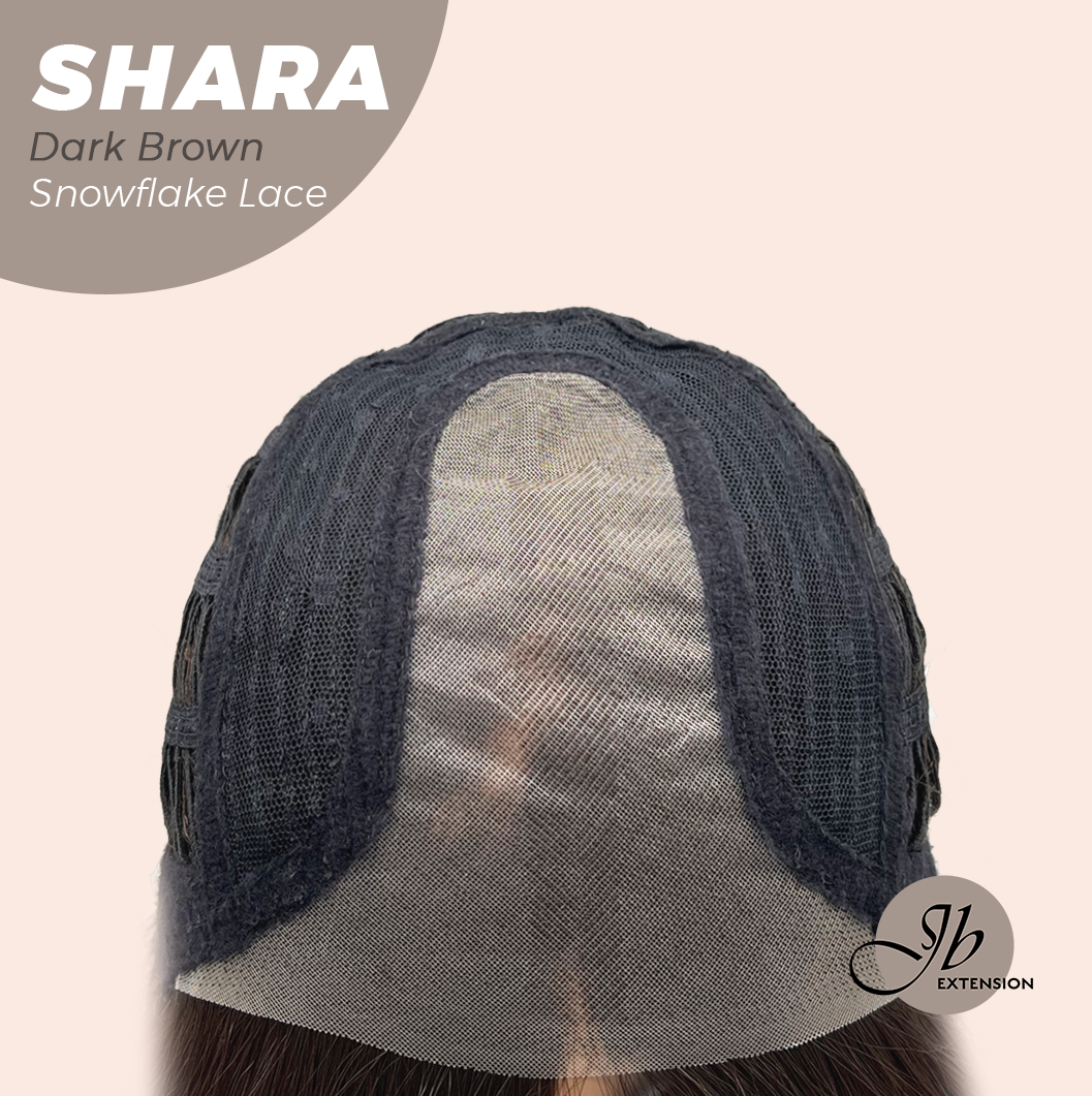 [PRE-ORDER] JBEXTENSION 17 Inches Curly Dark Brown Pre-Cut T Part Snowflake Lace Frontlace Glueless Wig SHARA DARK BROWN【BENDY EAR TABS】