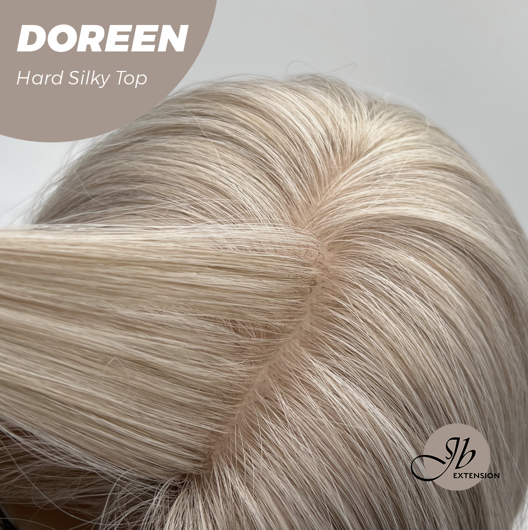 JBEXTENSION 26 Inches Scalpiana Curly Cream Blonde 3.5X4 Hard Silky Top Natural Scalp Effect Wig DOREEN