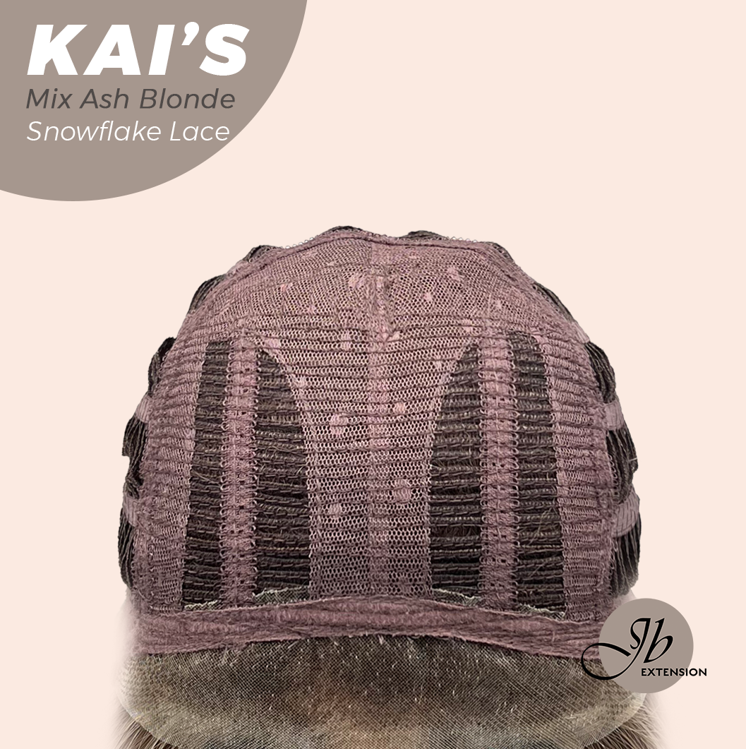 [PRE-ORDER] JBEXTENSION 18 Inches Mix Ash Blonde Pre-Cut Snowflake Lace Frontlace Glueless Wig KAI'S MIX ASH BLONDE【PERMATEASE】【BENDY EAR TABS】
