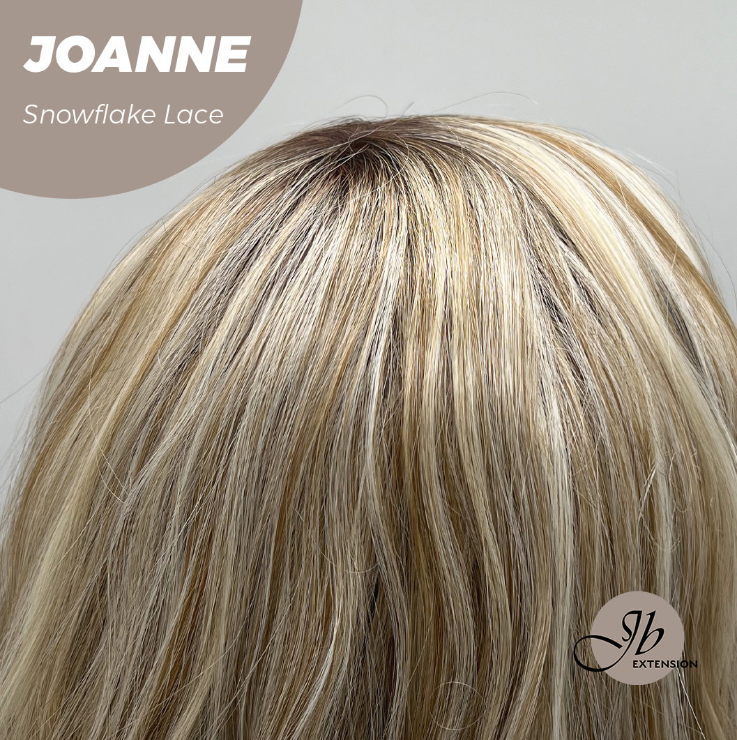 JBEXTENSION 11 Inches Mix Blonde Pre-Cut Side Part Snowflake Lace Frontlace Glueless Wig JOANNE【BENDY EAR TABS】
