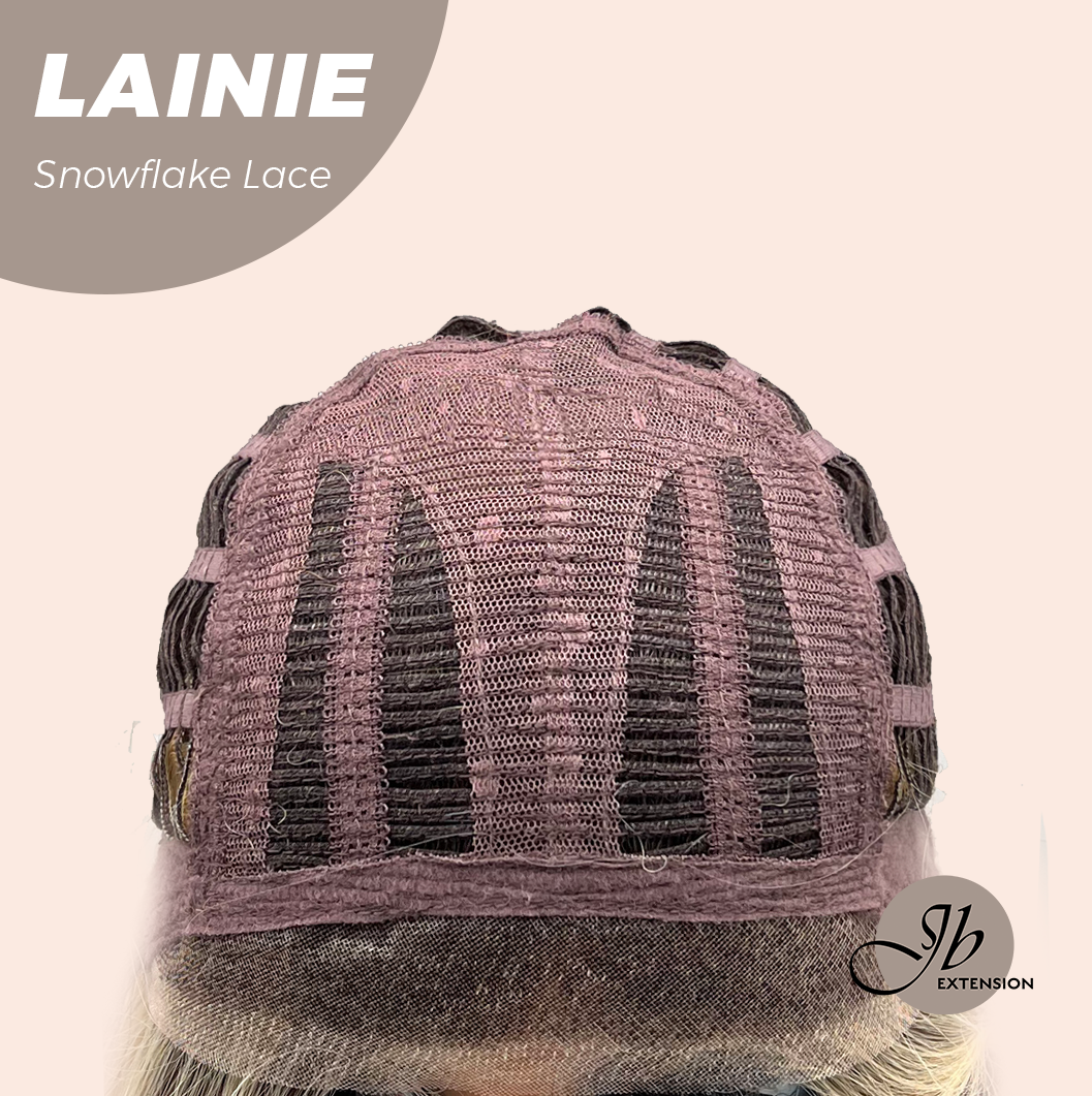 JBEXTENSION 16 Inches Blonde Pre-Cut Snowflake Lace Frontlace Glueless Wig LAINIE【PERMATEASE】【BENDY EAR TABS】