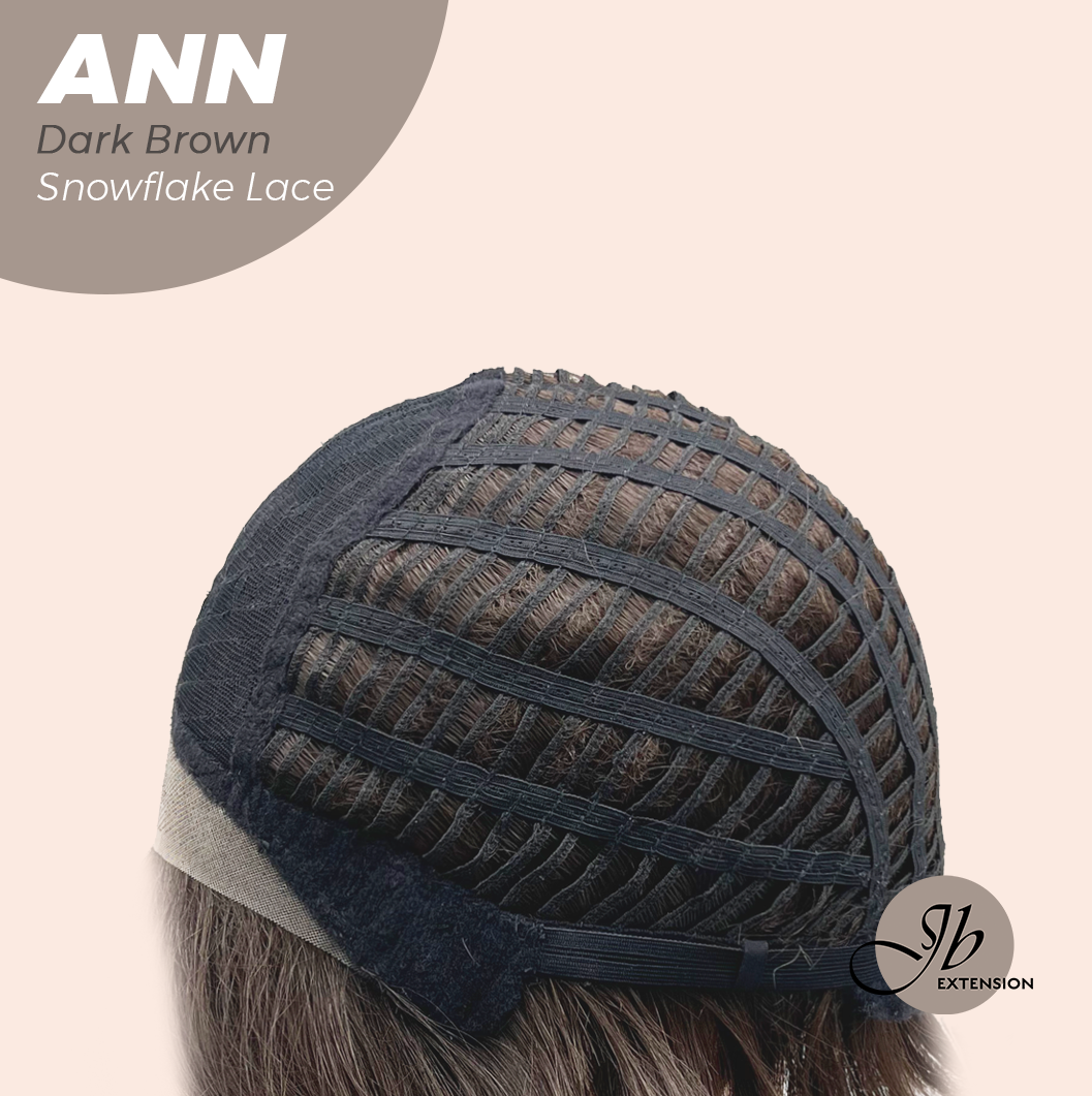 JBEXTENSION 10 Inches Dark Brown Pre-Cut Side Part Snowflake Lace Frontlace Glueless Wig ANN DARK BROWN【BENDY EAR TABS】