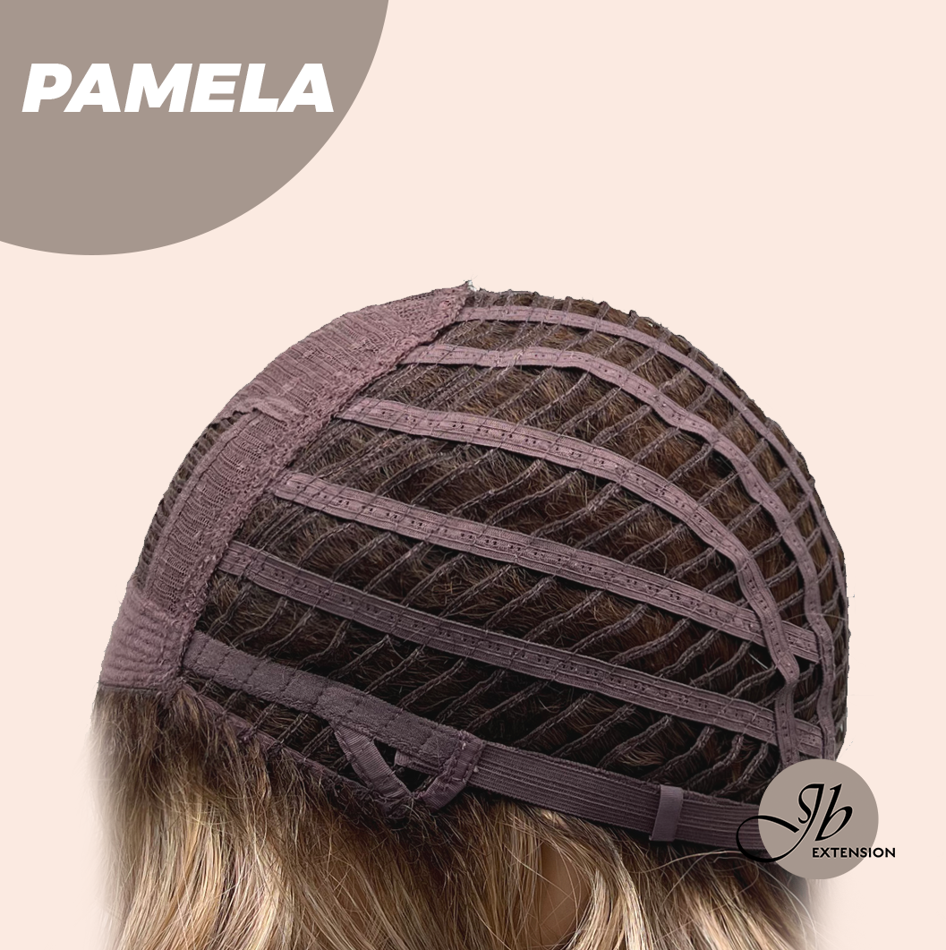 JBEXTENSION 14 Inches Ash Strawberry Blonde Women Fashion Full Machine Wig PAMELA【PLUS PERMATEASE】【BENDY EAR TABS】