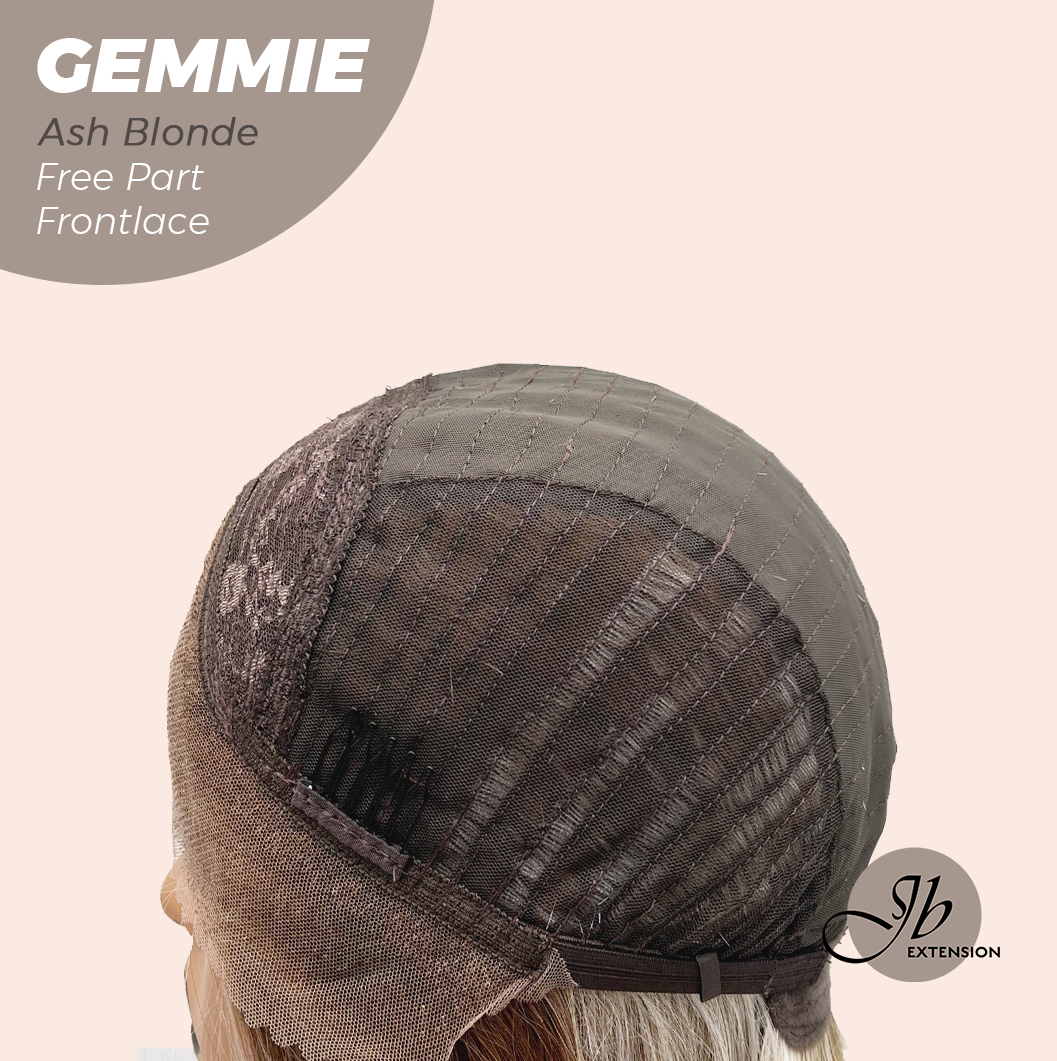 JBEXTENSION 20 Inches Ash Blonde Pre-Cut Free Part Frontlace Glueless Wig GEMMIE ASH BLONDE
