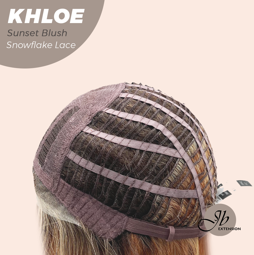 [PRE-ORDER] JBEXTENSION 12 Inches Bob Cut Sunset Blush Pre-Cut Snowflake Lace Frontlace Glueless Wig KHLOE SUNSET BLUSH【PERMATEASE】【BENDY EAR TABS】