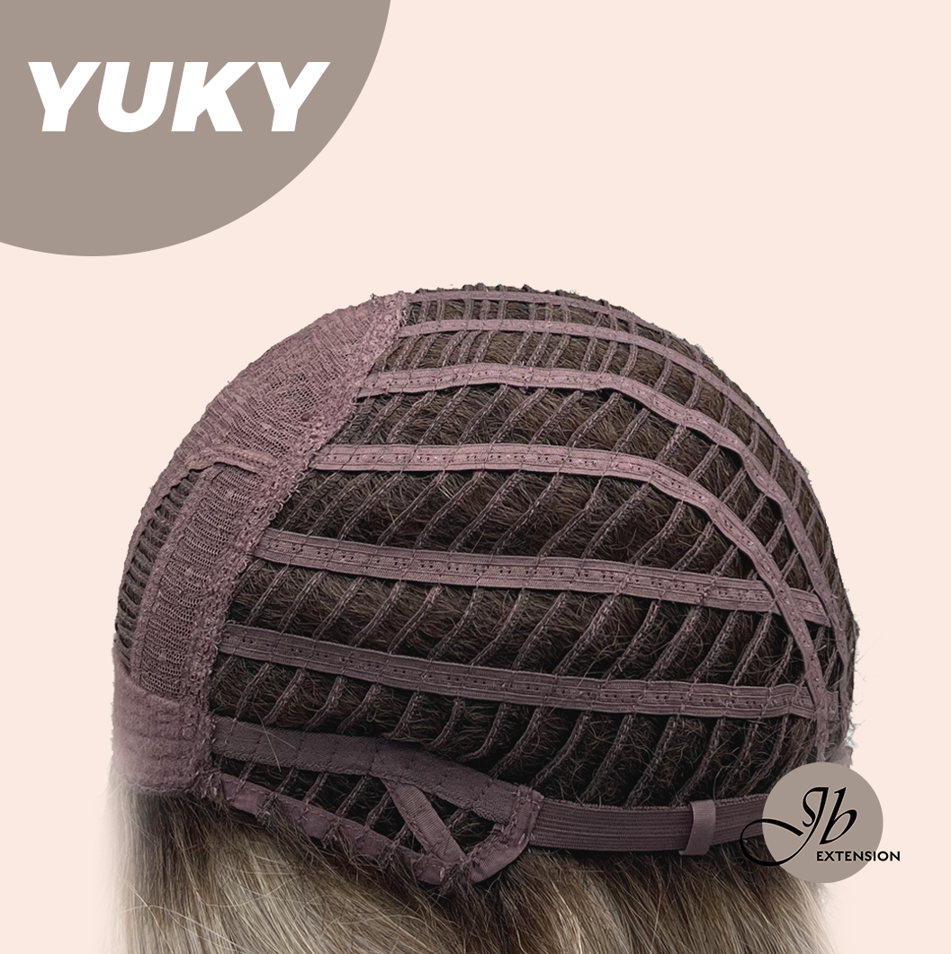JBEXTENSION 14 Inches Ash Blonde White Wig Women Fashion Full Machine Wig YUKY【PLUS PERMATEASE】【BENDY EAR TABS】