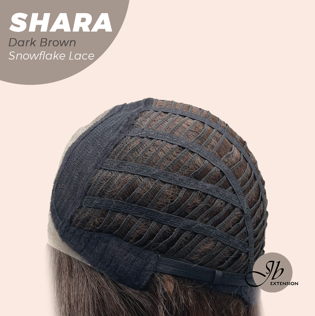 [PRE-ORDER] JBEXTENSION 17 Inches Curly Dark Brown Pre-Cut T Part Snowflake Lace Frontlace Glueless Wig SHARA DARK BROWN【BENDY EAR TABS】