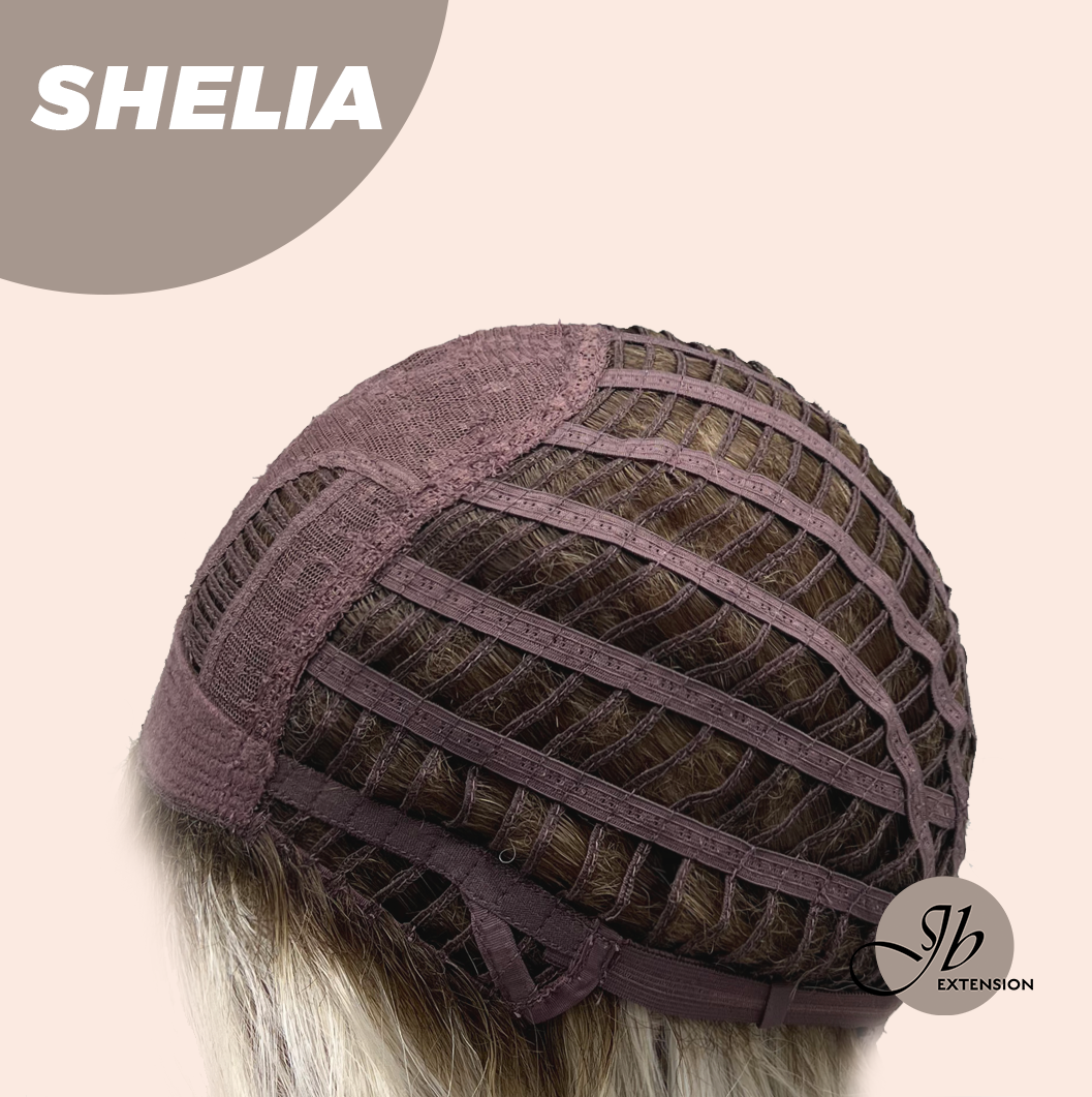 JBEXTENSION 18 Inches Wave White Blonde Women Fashion Full Machine Wig SHELIA【PLUS PERMATEASE】【BENDY EAR TABS】