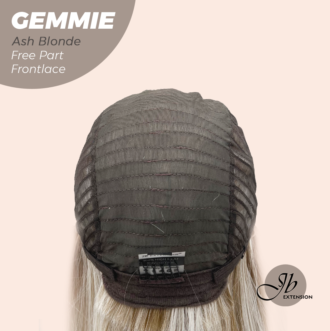 JBEXTENSION 20 Inches Ash Blonde Pre-Cut Free Part Frontlace Glueless Wig GEMMIE ASH BLONDE