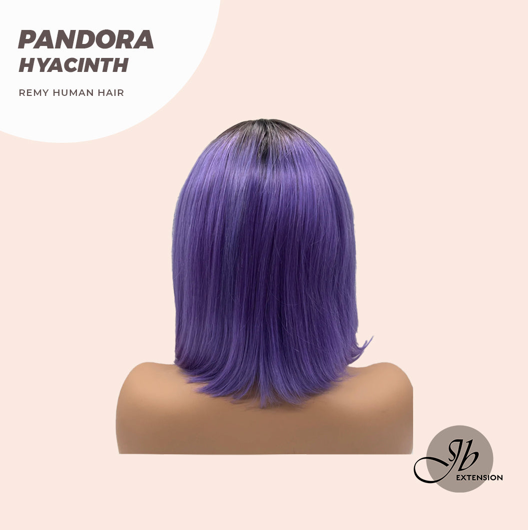JBEXTENSION 12 Inches Bob Cut Frontlace Real Huaman Hair Crazy Color Wig PANDORA-HYACINTH