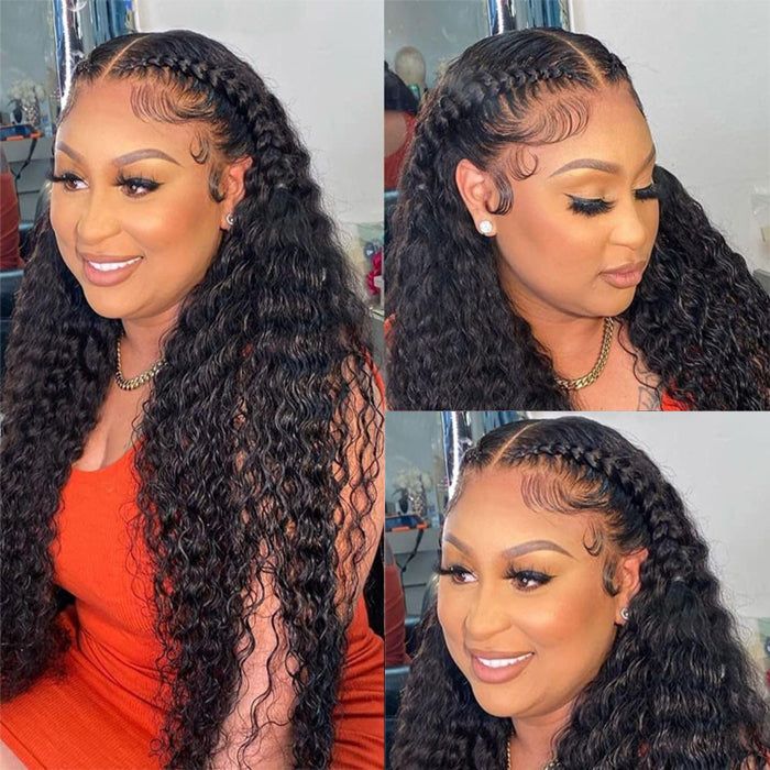 Butterfly Braids Wig Deep Wave 13x6 HD Lace Frontal Wig Pre Styled Pre Plucked