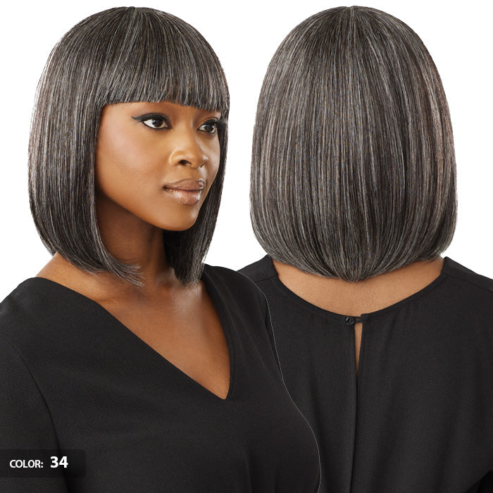 Outre Fab & Fly 100% Human Hair Gray Glamour Full Wig - HH-DERIA