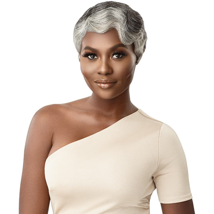 Outre 100% Human Hair Full Cap Wig Gray Glamour - HH-MARINETTE