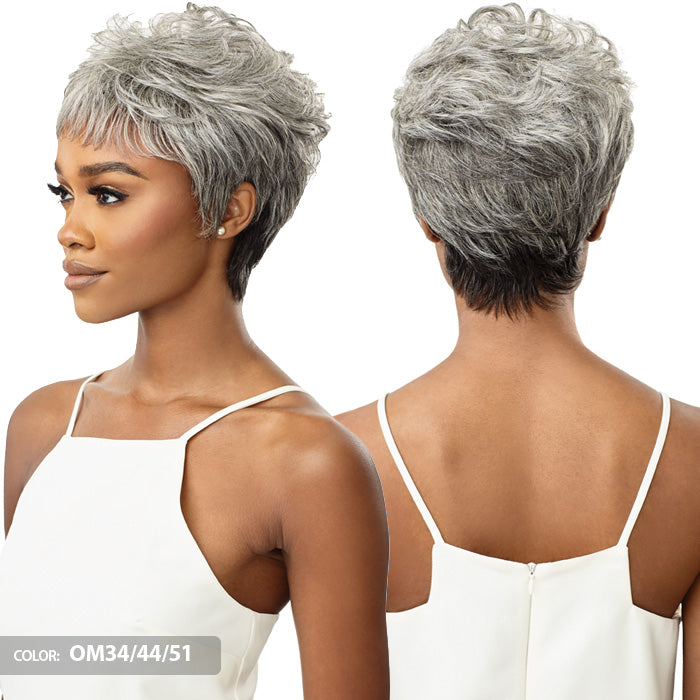 Outre Fab & Fly 100% Human Hair Full Cap Wig Gray Glamour - THEODORA