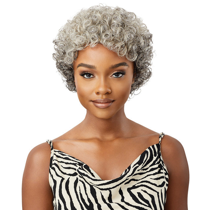 Outre 100% Human Hair Fab & Fly Gray Glamour Full Cap Wig VERONICA
