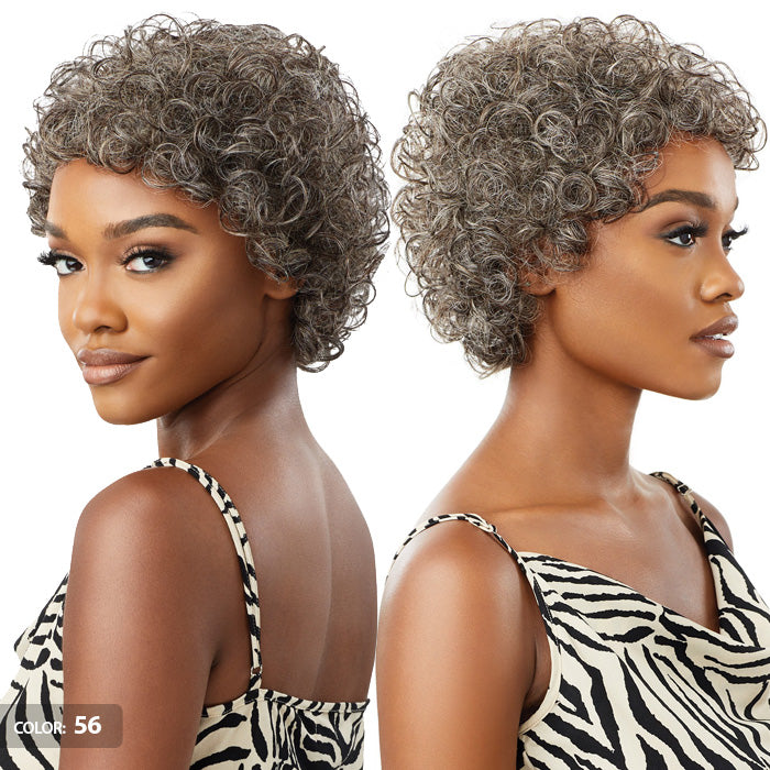 Outre 100% Human Hair Fab & Fly Gray Glamour Full Cap Wig VERONICA