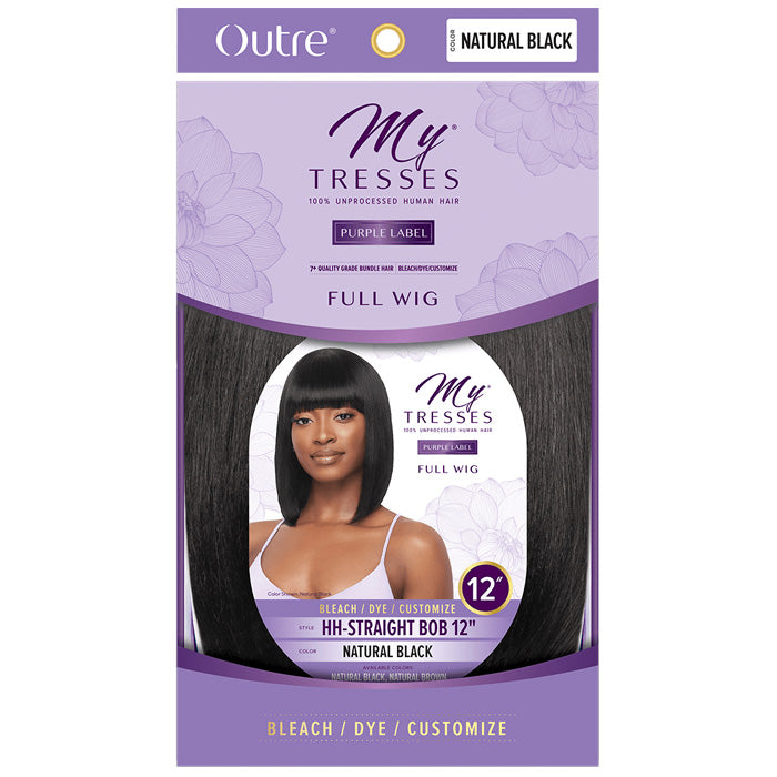 Outre MyTresses Purple Label Unprocessed Human Hair Full Wig HH-STRAIGHT BOB 12"