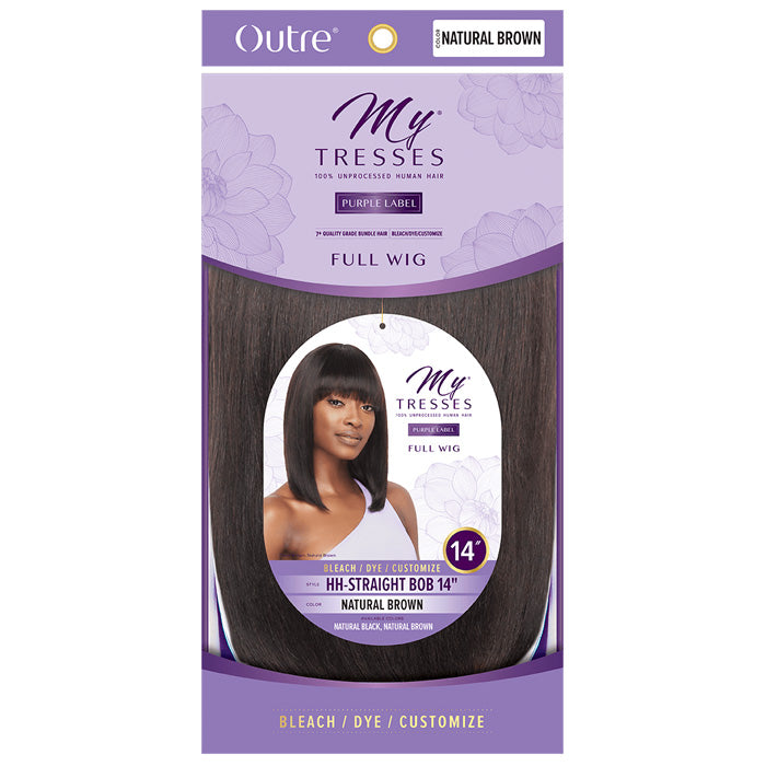 Outre MyTresses Purple Label Unprocessed Human Hair Full Wig HH-STRAIGHT BOB 14"