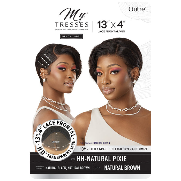 Outre My Tresses Black Label Premium 100% Unprocessed Human Hair 13x4 HD Lace Front Wig - HH-NATURAL PIXIE
