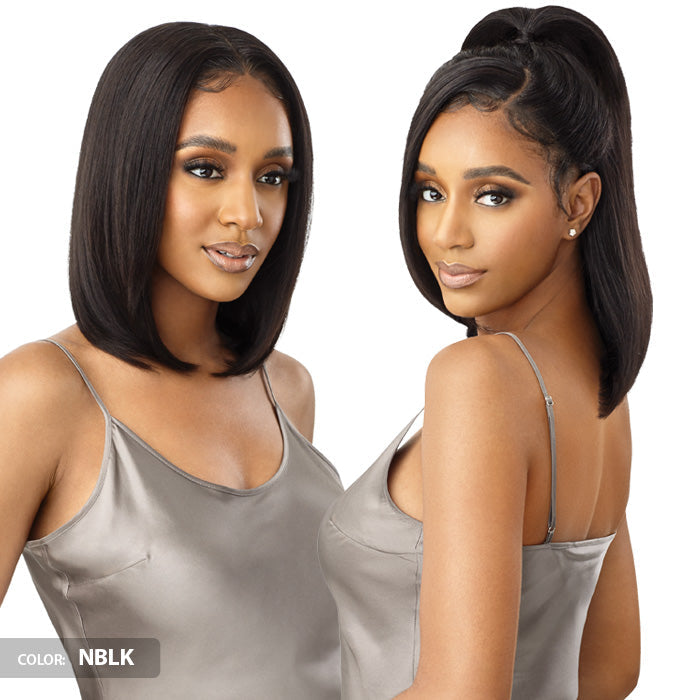 Outre My Tresses Black Label 100% Unprocessed Human Hair Glueless 13x4 HD Lace Front Wig - HH-VIRGIN STRAIGHT 14"