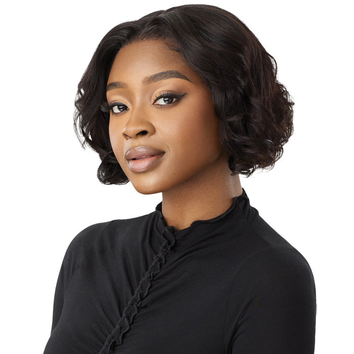 Outre My Tresses Black Label Premium 100% Unprocessed Human Hair HD 13x4 Lace Front Wig - HH-VIRGIN WAVY BOB 10"