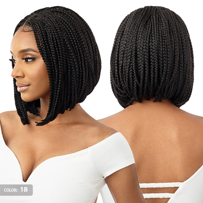 Outre Pre Braided 4X4 HD Lace Front Wig - BOX BRAID BOB 12"