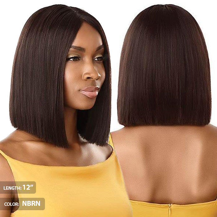 Outre 100% Unprocessed Human Hair Lace Part Daily Wig - STRAIGHT BLUNT CUT BOB 12"/16"
