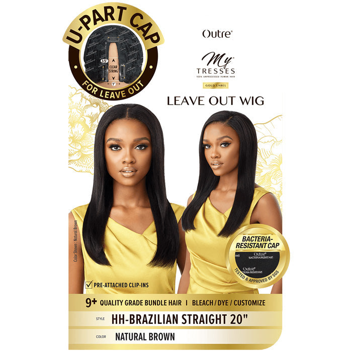 Outre Mytresses Gold Label 100% Unprocessed Human U-Part Cap Leave Out Wig - HH BRIAZILIAN STRAIGHT 20"
