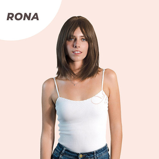 JBEXTENSION 14 Inches Brown Wig With Bangs RONA