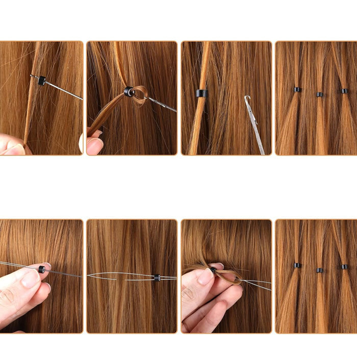 Lord & Cliff Micro Ring Link Lock Beads for Extensions - SHELL 100 Pcs (5/3/3 mm)