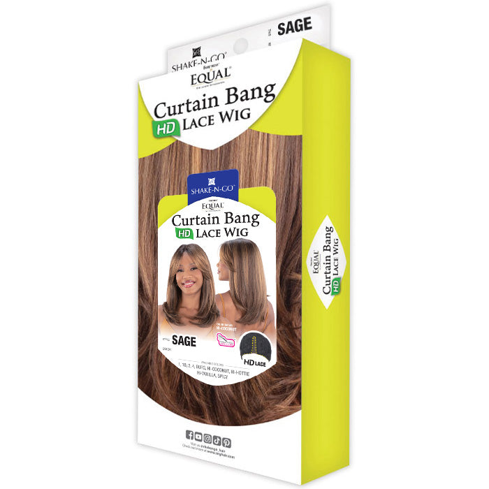 Shake N Go Equal Curtain Bang HD Lace Part Wig - SAGE