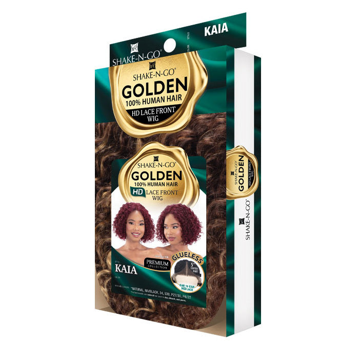 Shake N Go Golden 100% Human Hair Glueless 5" Deep HD Lace Front Wig - KAIA