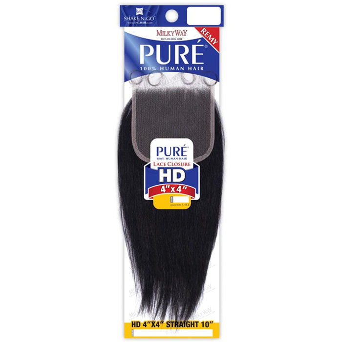 Milky Way Pure 100% Human Hair 4x4 HD Lace Closure - STRAIGHT 10"