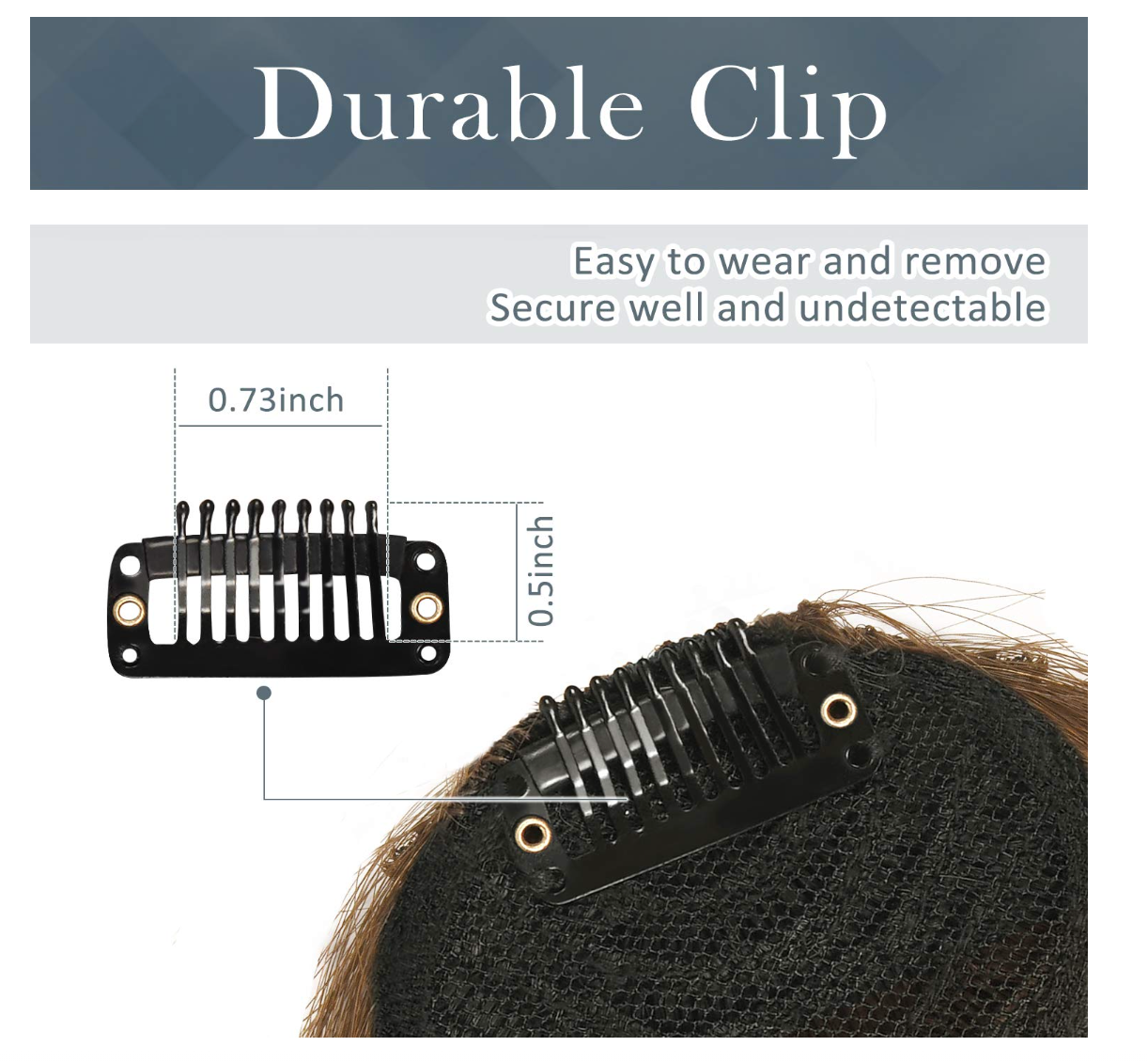 JBEXTENSION Clip in Bangs,  100% Human Hair Bangs Extensions French Bangs with Temples Clip on Fringe Bangs Real Hair for Women Natural Color Washable/Dyeable