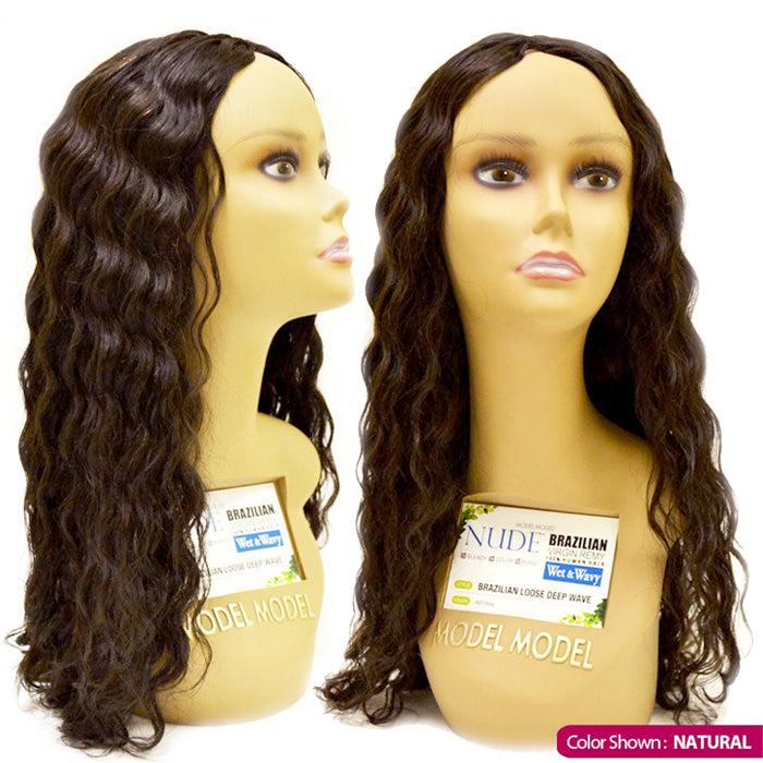 Model Model Nude Blue Virgin Remy 100% Human Hair Weaves - BRAZILIAN LOOSE DEEP WAVE 16"