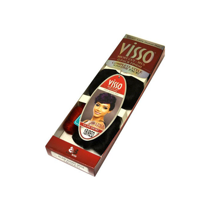 Bobbi Boss Visso 100% Human Hair Weave GLAM SHORT 3PCS (1Pack Complete)