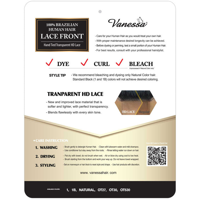 Vanessa 100% Brazilian Human Hair Swiss Silk C-Part Lace Front Wig - TCH ORNIE