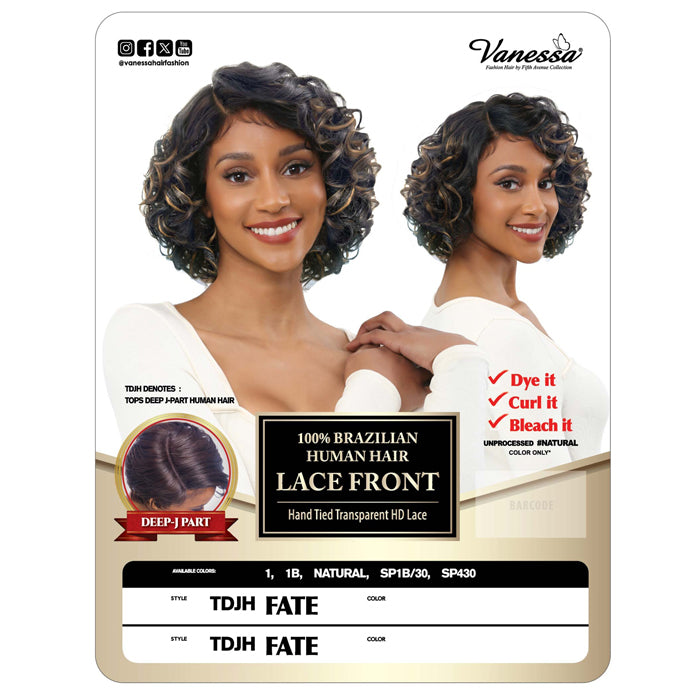 Vanessa 100% Brazilian Human Hair HD Lace Front Wig - TDJH FATE