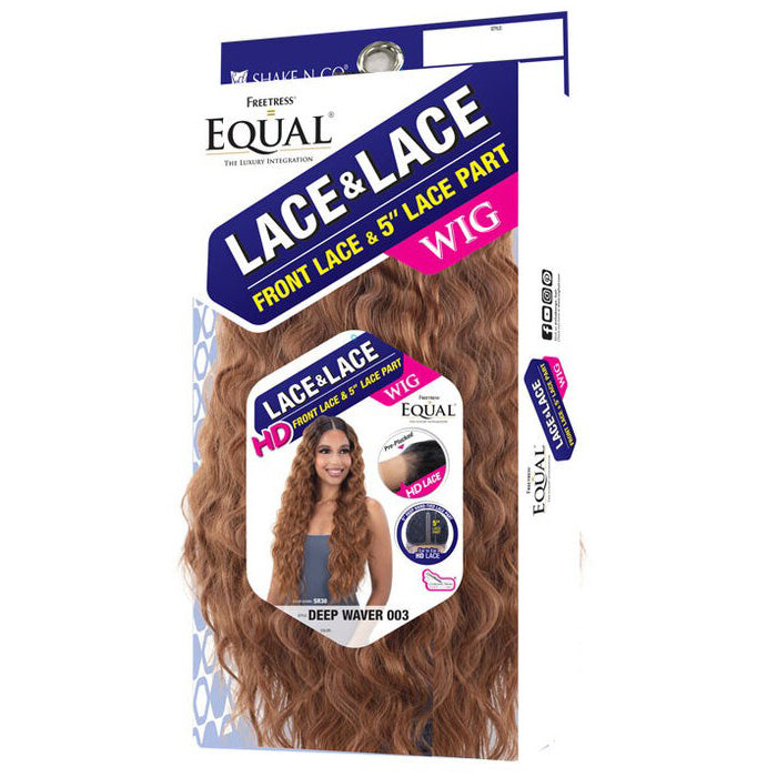 Shake N Go Freetress Equal Synthetic Lace & Lace 5" Part Lace Front Wig - DEEP WAVER 003