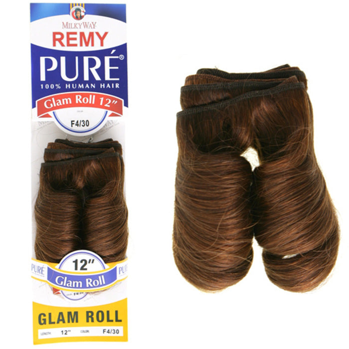 Milky Way Remy Pure 100% Human Hair Weave - GLAM ROLL 10/12/14"