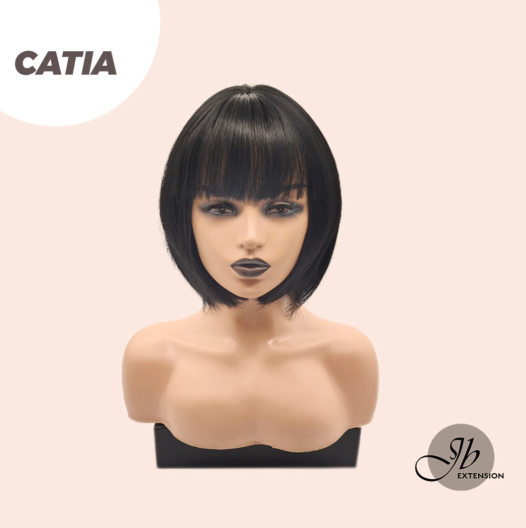 JBEXTENSION 10 Inches Short Bob Cut Black Wig CATIA
