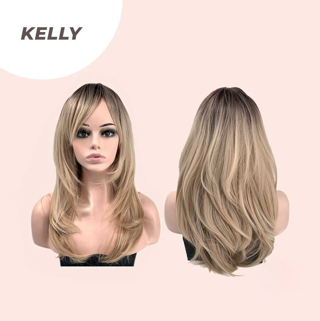 JBEXTENSION 22 Inches Mix Blonde Medium Length Hair Wig KELLY