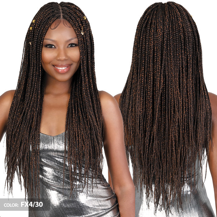 Motown Tress Secret Glueless HD Hand-Tied Whole Lace Hand-Braided Wig - LONG BOX BRAID - WLBB.EVE