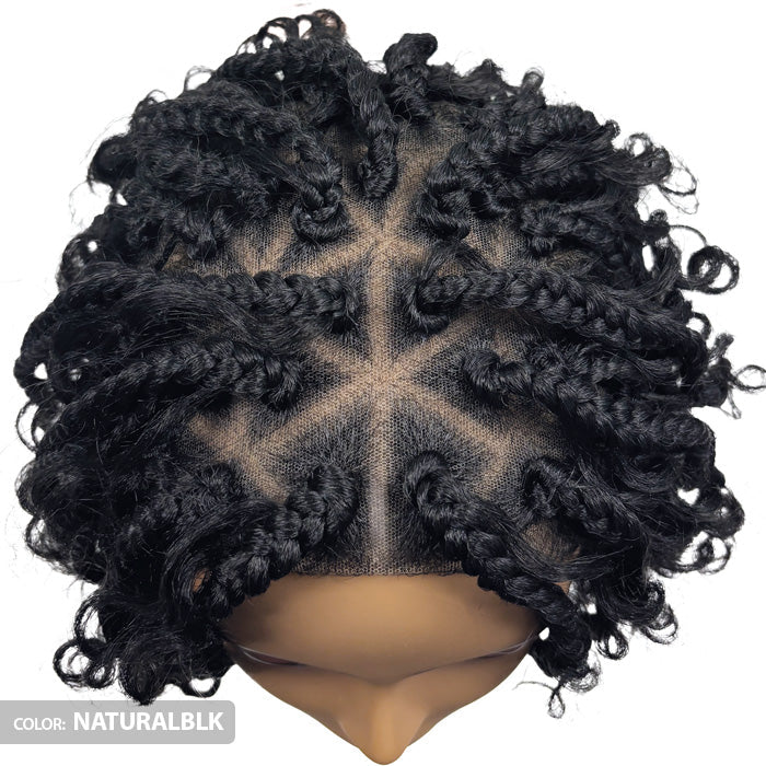 Motown Tress Secret Glueless HD Hand-Tied Whole Lace Hand-Braided Wig - BOHO BOX BOB BRAID - WLBB.WINK