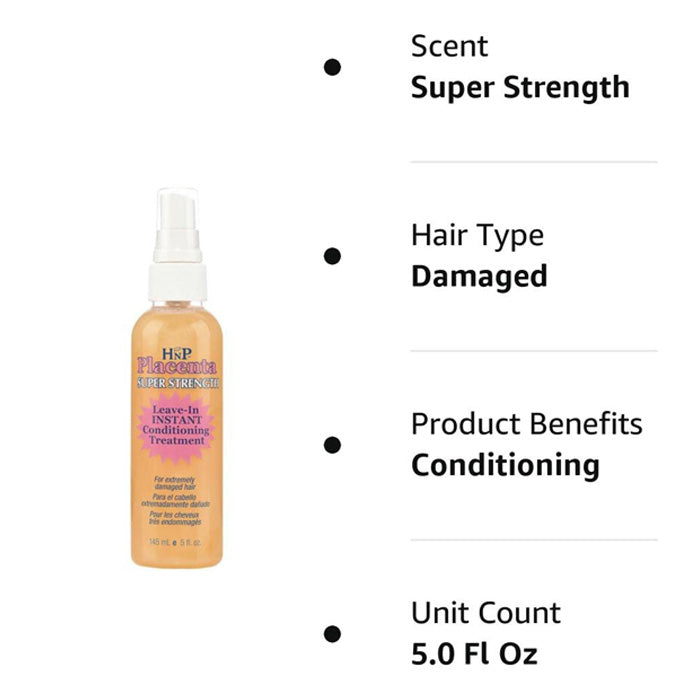 Hask Placenta Super Strength Leave In Instant Conditioning Treatment 5oz & 8oz