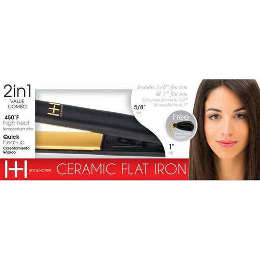 Annie Hot & Hotter Value Combo Gold Ceramic Flat Iron