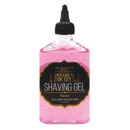 Black Ice Premium 24K Gold Shaving Gel Collagen n Aloe Vera 8oz